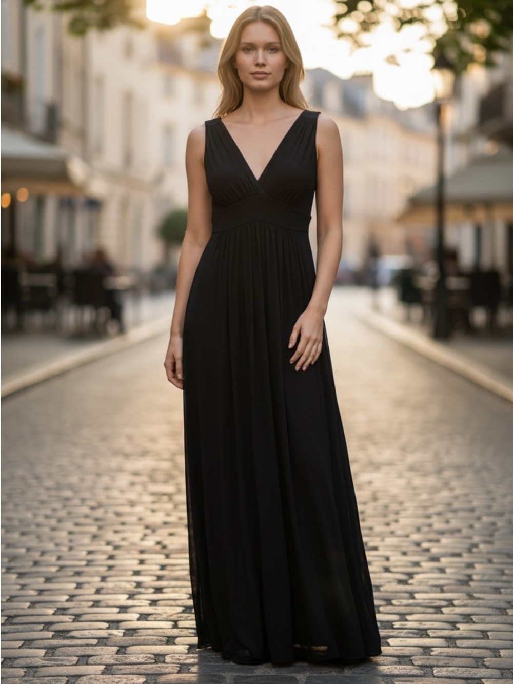 Caslon Black Sleeveless V-Neck Maxi Dress